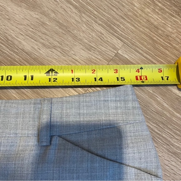 Express Dress Pants, Editor Wide Leg in Grey Crosshatch, Size 4 Short - Picture 5 of 8